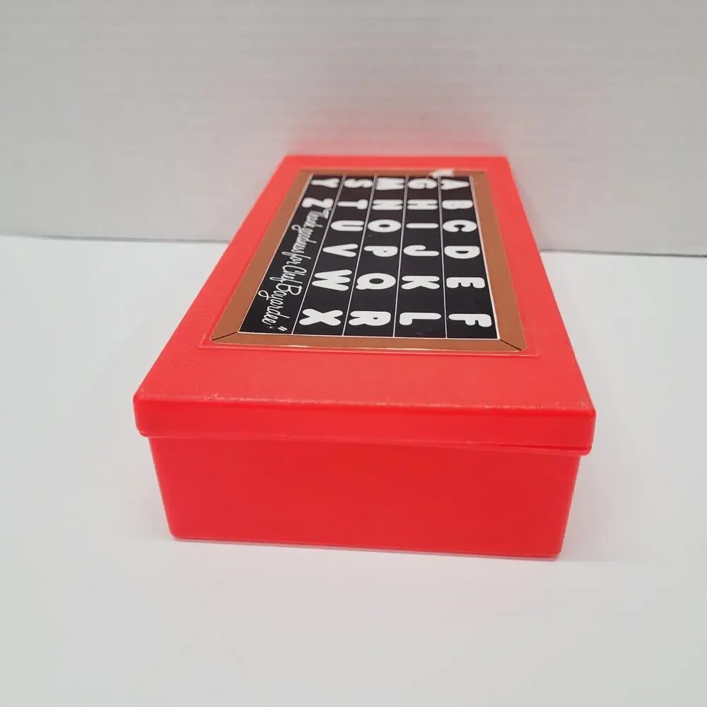 Vtg 80s Chef Boyardee Advertisement Neon Orange Plastic Crayon Pencil Box Case